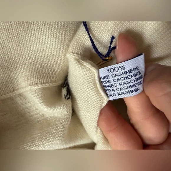 Nwt Barrie Womens Cashmere Embroidered Crystal Pants Cream White Size M $1890 - Picture 7 of 9